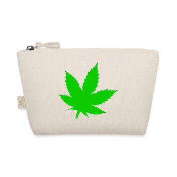 Green Cannabis Leaf Motif - Organic Pouch - nature - Front