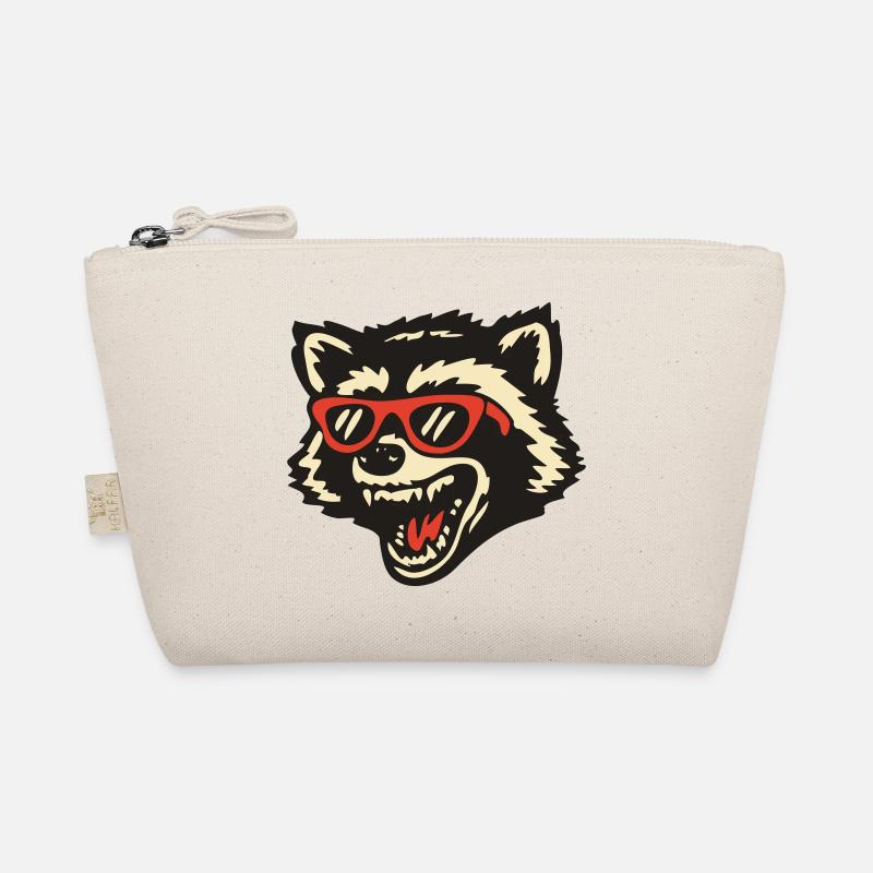 Waschbär mit roter Sonnenbrille Cartoon Bio-Täschchen