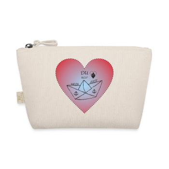 Heart Lovers Ship Anchor - Organic Pouch - nature - Front