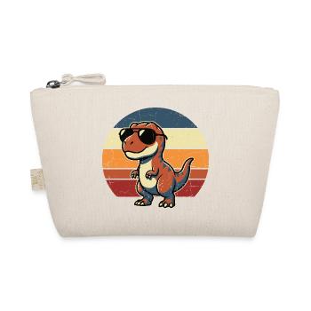 Cool Retro Dinosaur Sunglasses Design - Organic Pouch - nature - Front