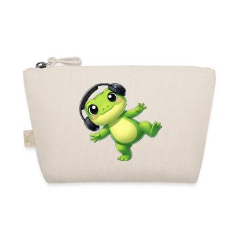 Cute frog toad toad with headphones dancing tech - Organic Pouch - nature - Front