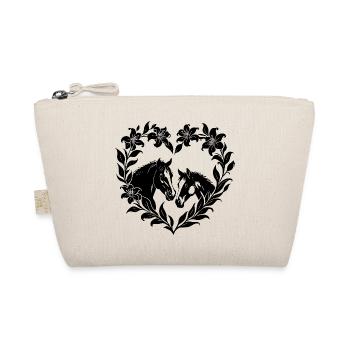 Horses Heart Flowers Silhouette Love Design Art - Organic Pouch - nature - Front