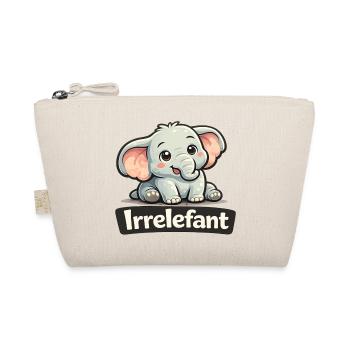 Irrelefant Wortwitz Irrelevant Elefant Shirt - Bio-Täschchen - Natur - Vorne