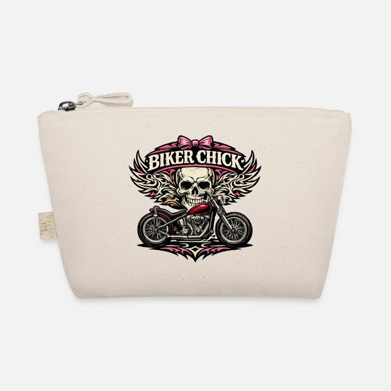 Motto Biker Chick Skull Design Trousse biologique
