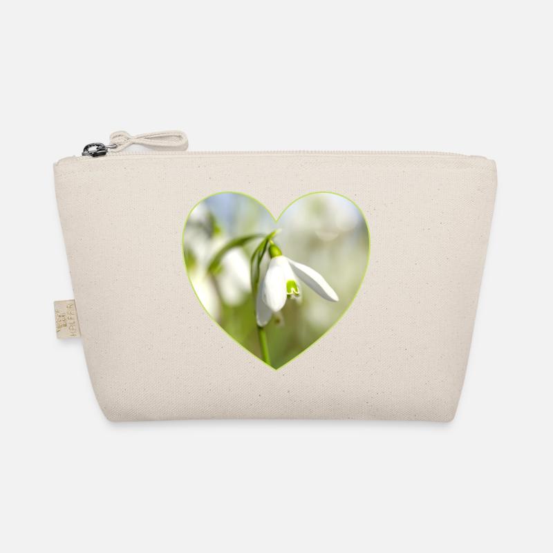 Snowdrop Heart Design Organic Pouch