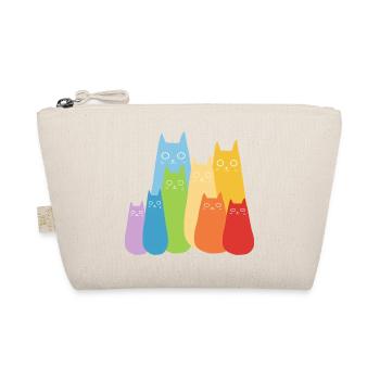 Bunte Katzen Katze Regenbogen - Bio-Täschchen - Natur - Vorne