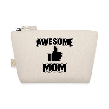 AWESOME MOM – Cool Statement Shirt for Proud Moms - Bio-Täschchen - Natur - Vorne