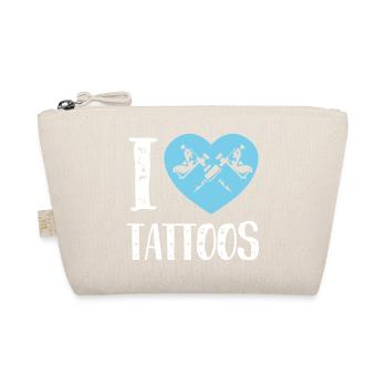 I Love Tattoos Blue Heart Ink Artist Design - Organic Pouch - nature - Front