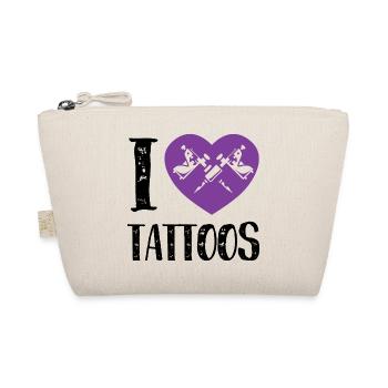 I Love Tattoos Purple Heart Ink Artist Design - Organic Pouch - nature - Front