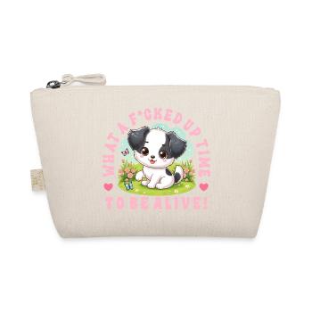 Funny Black Humor Dogs Design - Organic Pouch - nature - Front