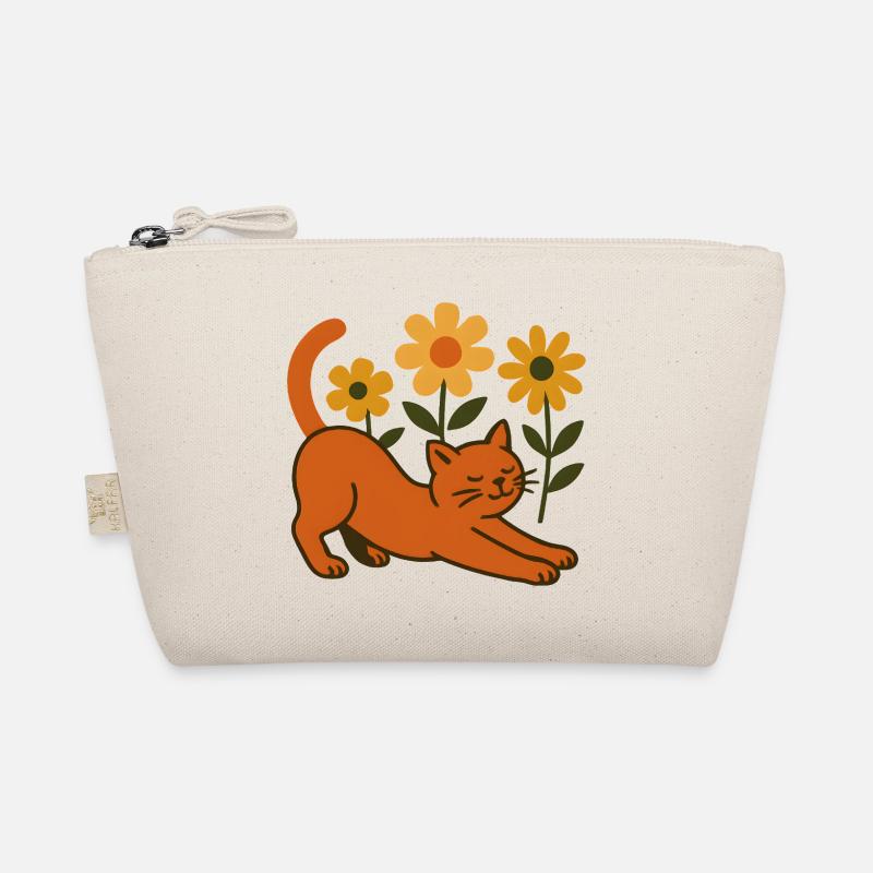 Chat orange dans une mer de fleurs Trousse biologique