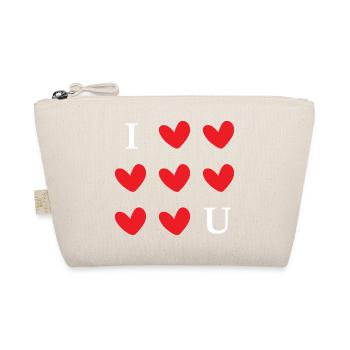 I Love You Hearts Typography Graphic - Bio-Täschchen - Natur - Vorne