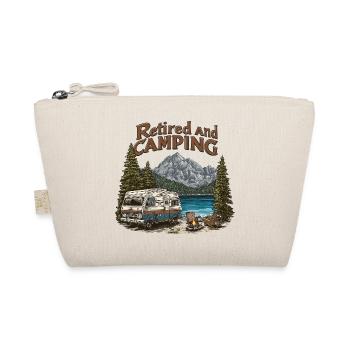Camping Rentner Spruch Retired And Camping Camper - Organic Pouch - nature - Front