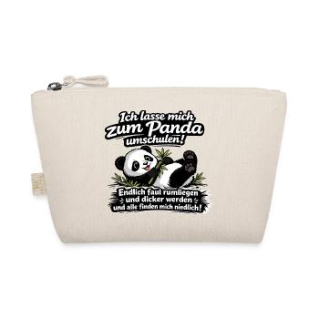 Panda Umschulung Lustig Spruch Cartoon - Bio-Täschchen - Natur - Vorne