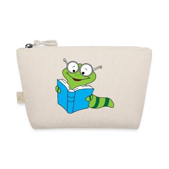 Bücherwurm Nerd Lesen Bücher Regenwurm - Bio-Täschchen - Natur - Vorne