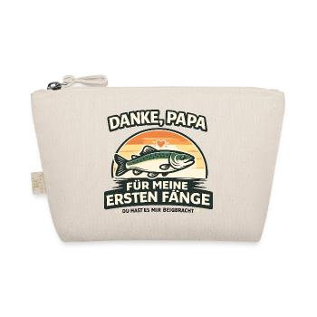 Danke, Papa für meine ersten Fänge Retro - Bio-Täschchen - Natur - Vorne