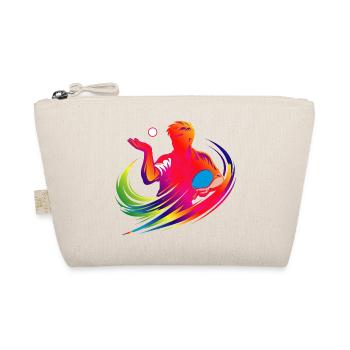 Tischtennis Shirt Neon Ping Pong Spieler  - Bio-Täschchen - Natur - Vorne