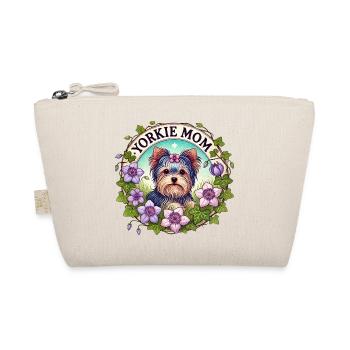 Yorkie Mom Floral Circle - Organic Pouch - nature - Front