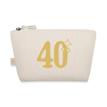 40th Birthday 40th Anniversary Gold Star - Organic Pouch - nature - Front