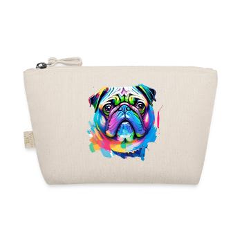 ug Dog Face Bunte Aquarellkunst - Bio-Täschchen - Natur - Vorne