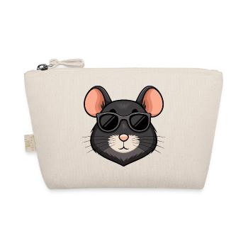 Mouse chic schwarze Brille - Bio-Täschchen - Natur - Vorne
