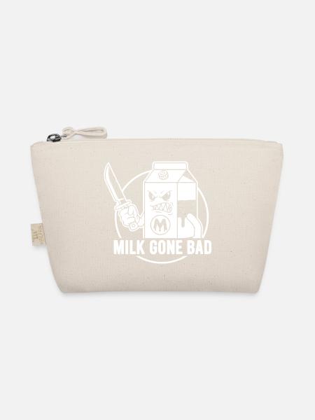 Milch geht böse: bedrohliche Kartonfigur - Bio-Täschchen - Natur - Vorne
