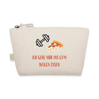 Pizza Slice Gym Spruch - Lustiger Gym/Essen Spruch - Bio-Täschchen - Natur - Vorne