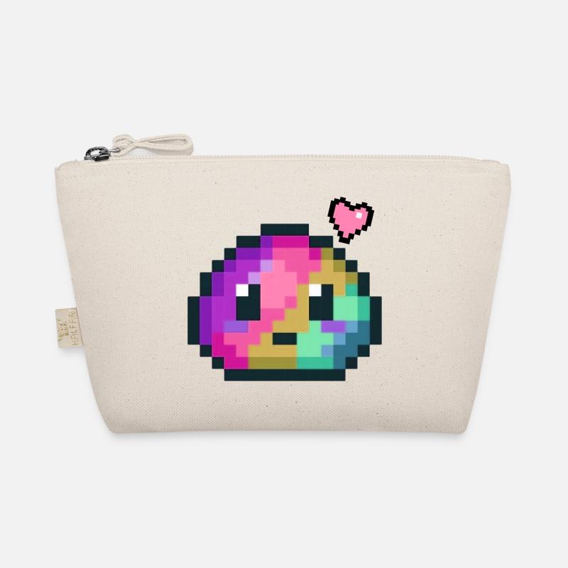 Pixel Farbexplosion Herz 8 Bit Retro Style  Bio-Täschchen
