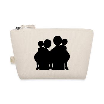 Family Silhouette Parents Children Love Together - Organic Pouch - nature - Front