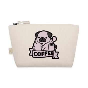 Pug Coffee Morning Grouch Banner - Organic Pouch - nature - Front