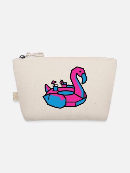 Flamingo Schwimmtier Pool Party - Bio-Täschchen - Natur - Vorne