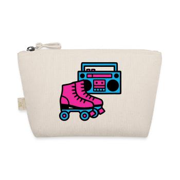 Rollschuhe Boombox 80er Retro - Bio-Täschchen - Natur - Vorne