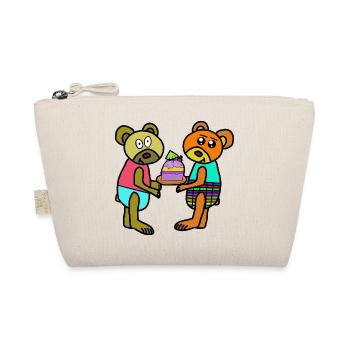 Teddy Valentine Muffin Cake Birthday Bear - Organic Pouch - nature - Front