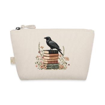 Raven on stack of books - Organic Pouch - nature - Front