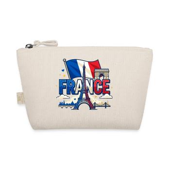 France Eiffel Tower T-Shirt - Monuments Paris - Organic Pouch - nature - Front