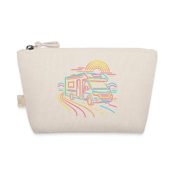 Camper Roadtrip Wohnmobil Retro Neon Shirt - Bio-Täschchen - Natur - Vorne