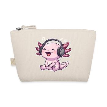 Axolotl Singing Listening to Music - Organic Pouch - nature - Front