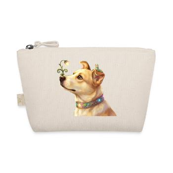 Fairy Dog with Magic Flower and Caterpillar - Organic Pouch - nature - Front