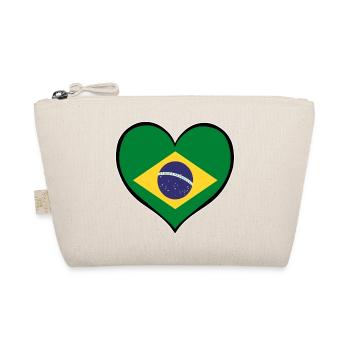 Brasilien Herzflagge - Bio-Täschchen - Natur - Vorne