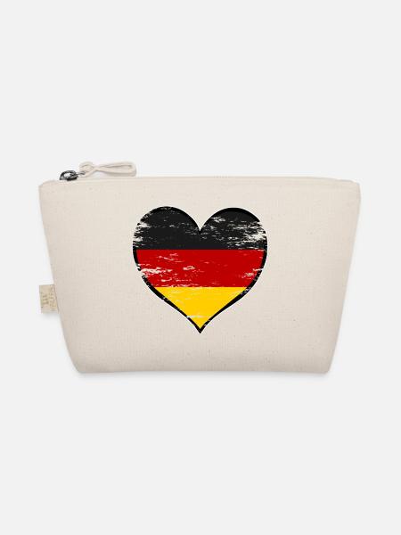 Herz mit Deutscher Flagge - Bio-Täschchen - Natur