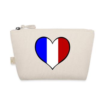 Frankreich Herzflagge - Bio-Täschchen - Natur - Vorne