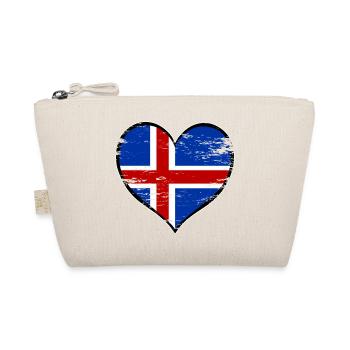 Iceland Heart Flag used - Organic Pouch - nature - Front