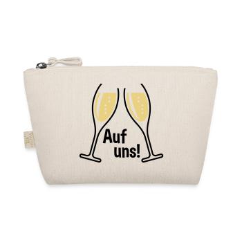 Auf Uns! 2 Sektgläser (Sekt / Oval / Offen / 2C) - Bio-Täschchen - Natur - Vorne