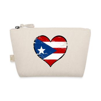 Drapeau du cœur de Porto Rico utilisé - Trousse biologique - nature - Devant