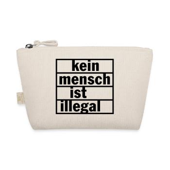 Kein Mensch ist illegal (Farbe änderbar) - Bio-Täschchen - Natur - Vorne