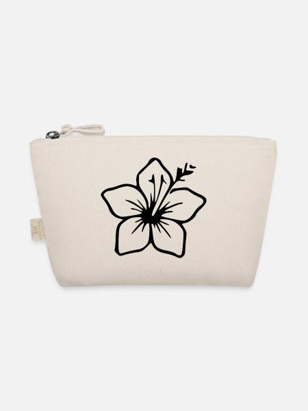  Hibiskus Blüten Design Sommer Urlaub Hawaiiblume - Bio-Täschchen - Natur