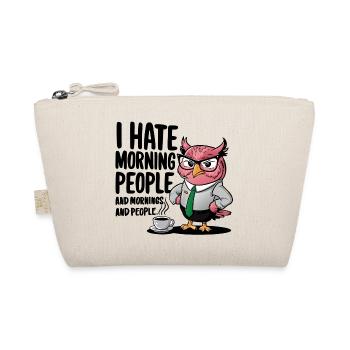 Business owl in suit with coffee - Organic Pouch - nature - Front