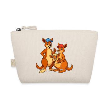 Kangaroo Family Cartoon - Organic Pouch - nature - Front