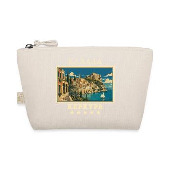 Griechenland Korfu Vintage Reisemarke - Bio-Täschchen - Natur - Vorne