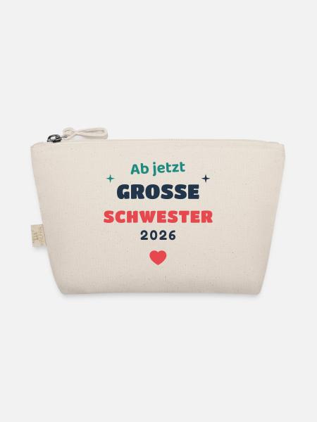 Einschulung 2026 Schwester - Schulkind Geschenk Sc - Bio-Täschchen - Natur